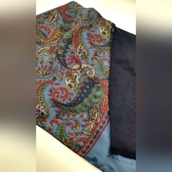 Dior Christian Dior Vintage Silk & Wool Fringe Paisley Formal Scarf - Picture 4 of 12